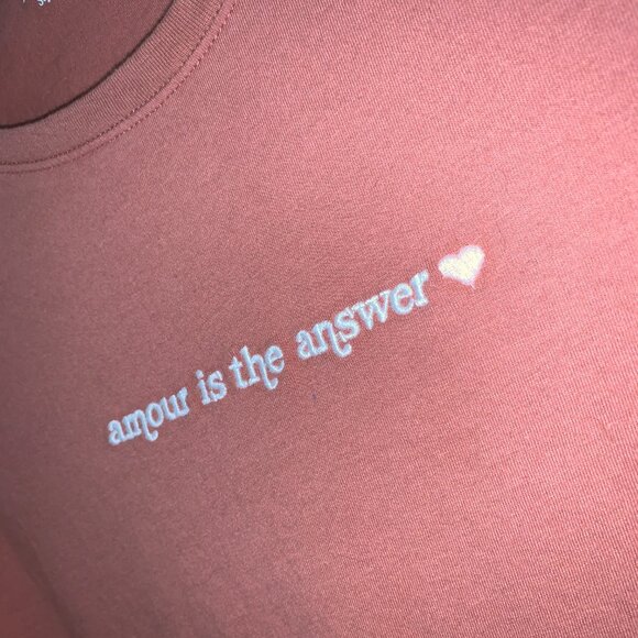 Abercrombie & Fitch Amour Is The Answer Soft A&F Collection Pink Orange Baby Tee - Picture 2 of 5